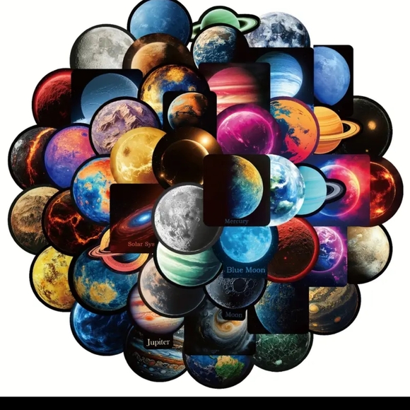 Hot Topic Cosmic Planet Sticker Collection - Picture 2 of 6